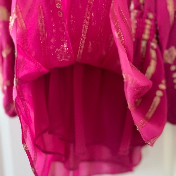 LoveShackFancy Mini Popover Dress Pink Gold Star Very Berry 2/3T Girls NWT - Picture 4 of 16